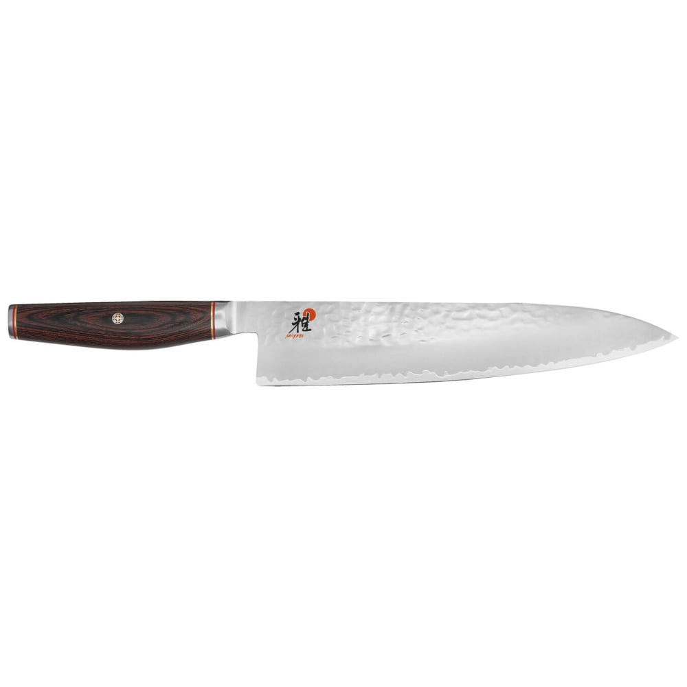 902-34073243 9 1/2" Chef's Knife w/ Brown Pakkawood Handle, Carbide Stainless Steel