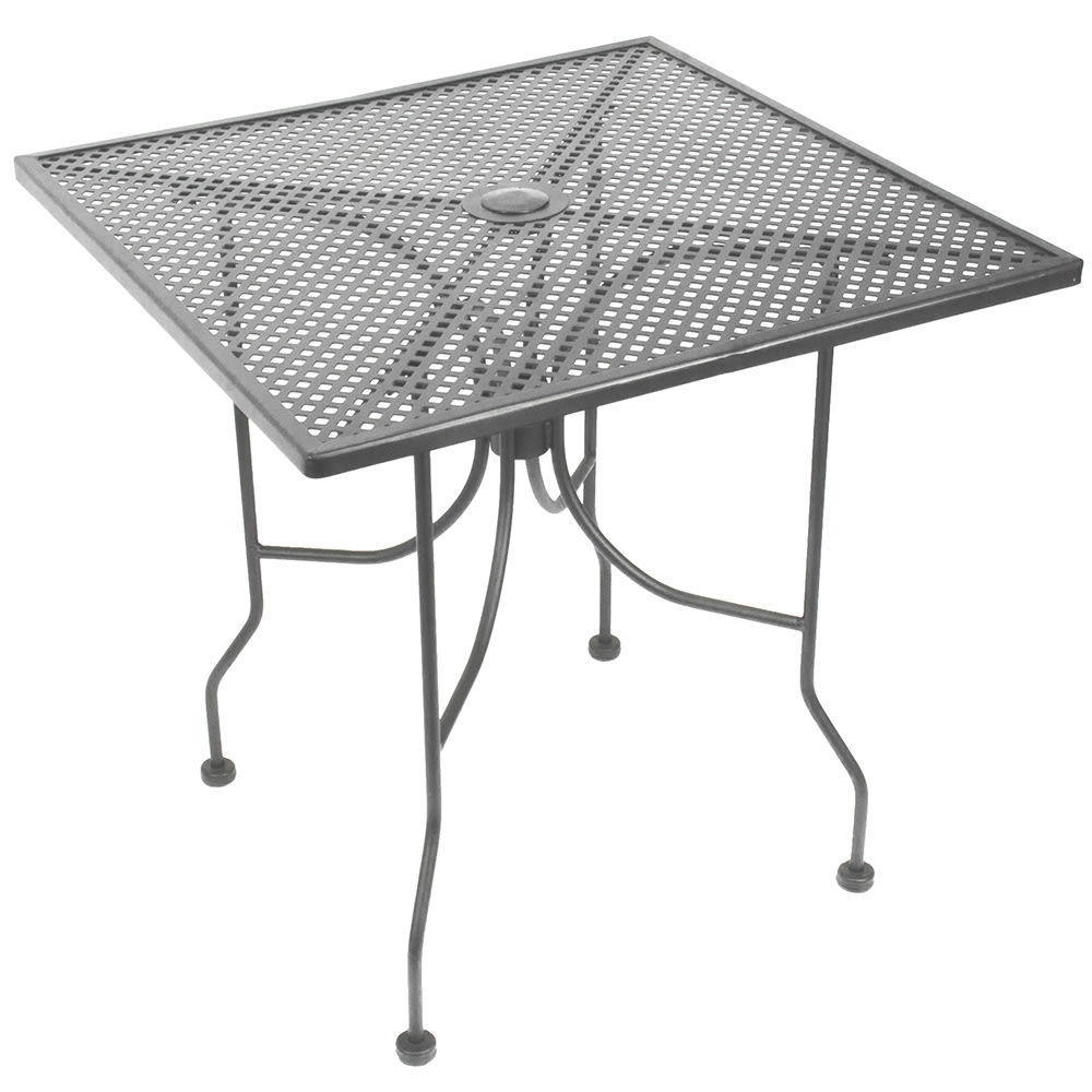 336-ATSALM3636GRY 36" Square Outdoor Table w/ Umbrella Hole - Aluminum, Dark Gray