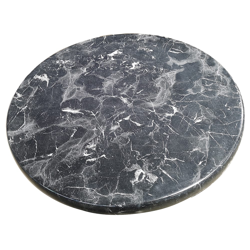 336-ATSATO28202 27 1/2" Round Laminate Table Top - Indoor/Outdoor, Alcantara Black