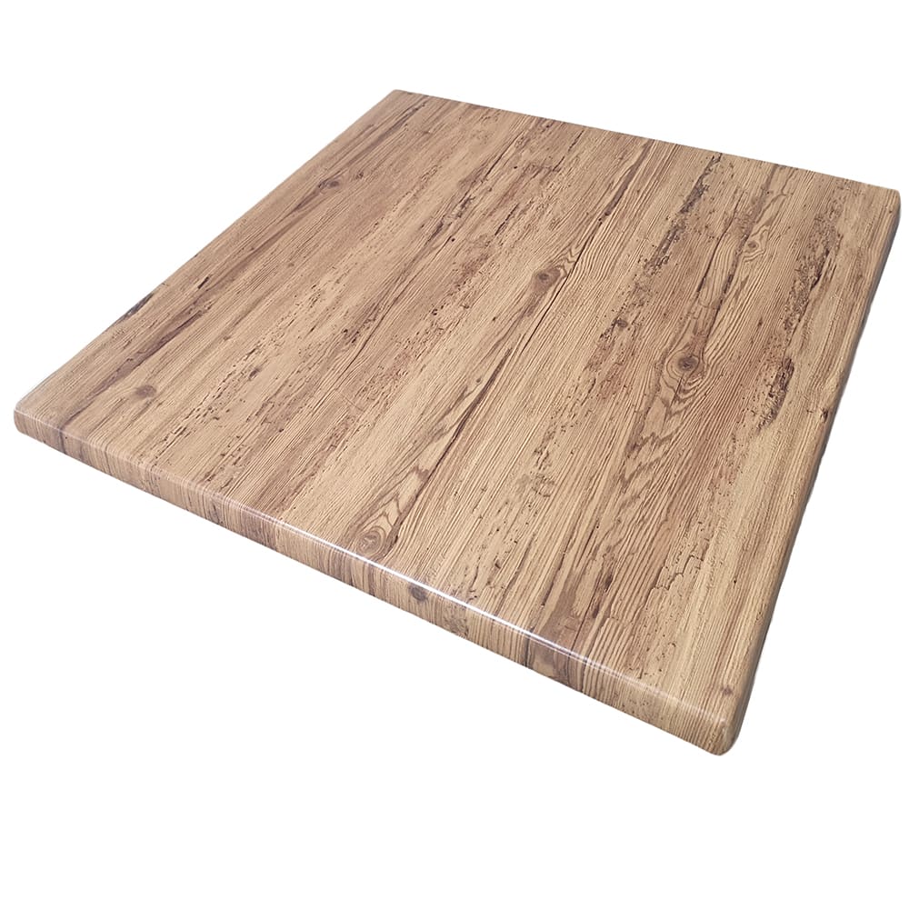 336-ATSATO3636201 35 1/2" Square Laminate Table Top - Indoor/Outdoor, Aged Pine
