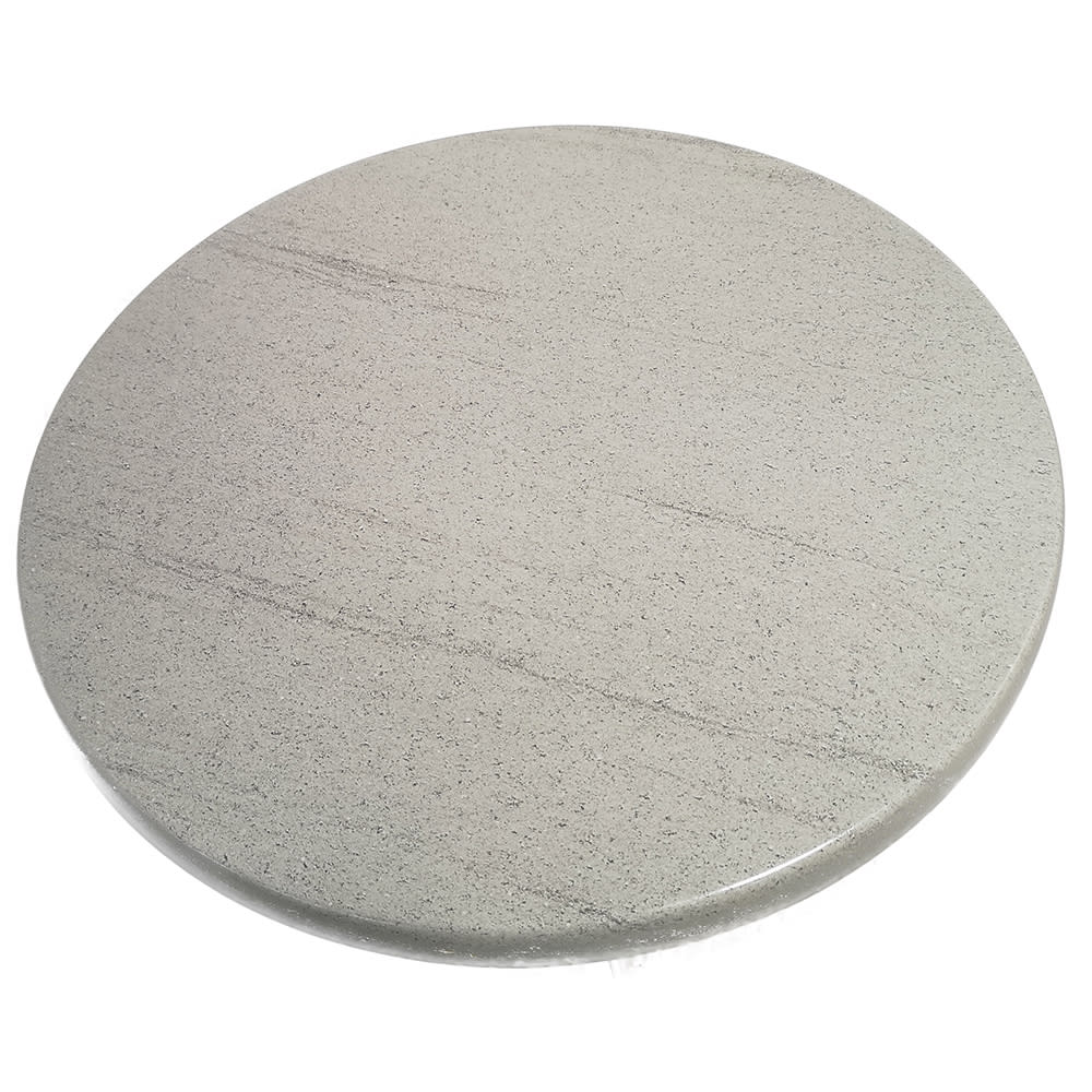 336-ATSATO28207 27 1/2" Round Laminate Table Top - Indoor/Outdoor, Compressed Gray