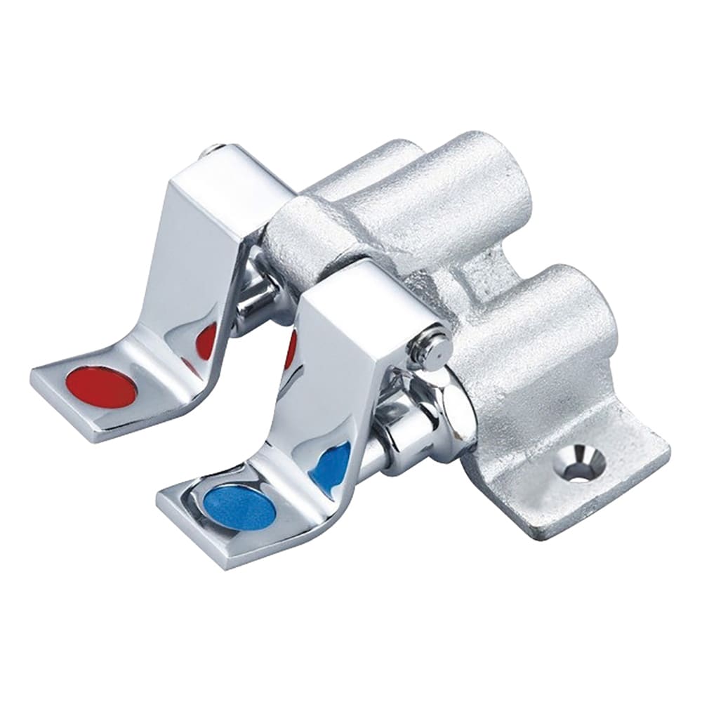 FLO FLO-202 Double Foot Pedal Valve w/ Hot & Cold Indicators, Stainless Steel