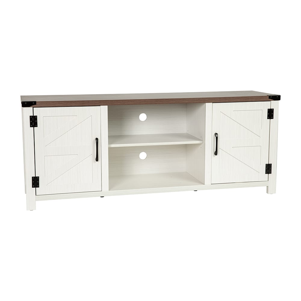 916-GCMBLK67WHGG 59" TV Stand w/ Storage, White