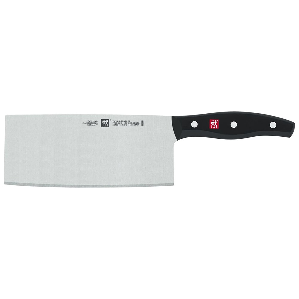 901-30795182 7" Chinese Chef's Knife/Cleaver w/ Black Plastic Handle, High Carbon Stain...