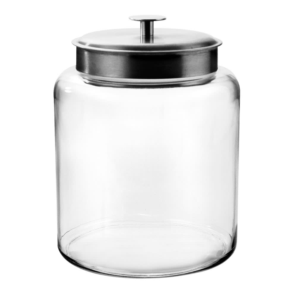 075-91523AHG17 2 gal Montana Glass Jar w/ Brushed Stainless Steel Lid