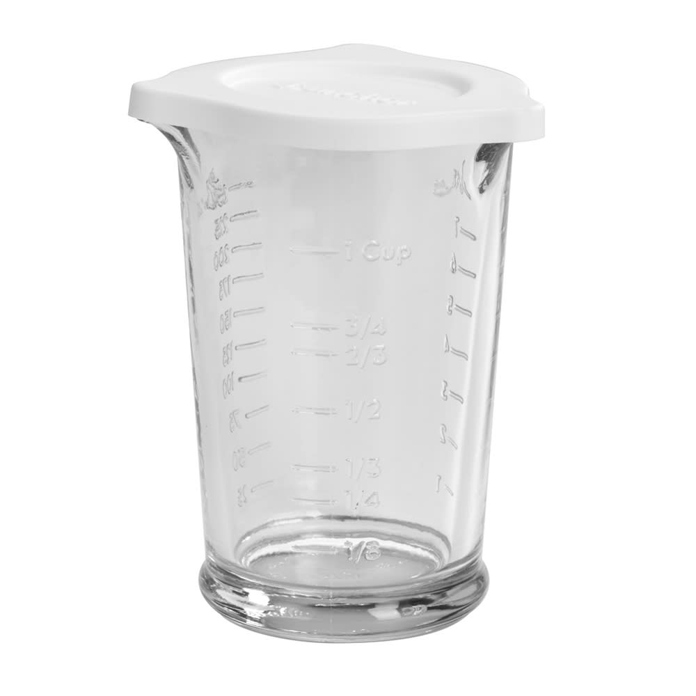 075-94793L20 8 oz Triple Pour Measuring Glass w/ Lid