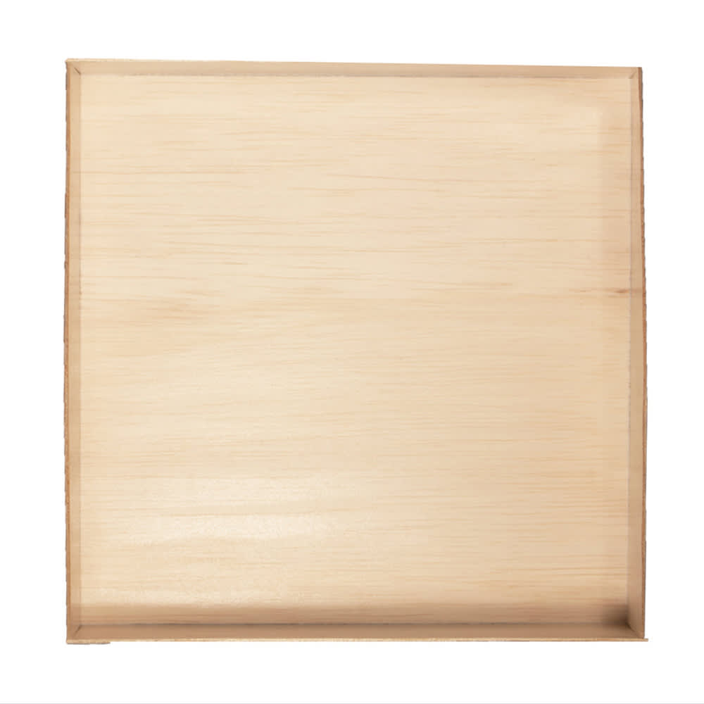 524-TGCS6X6 Disposable Collapsible Serving Tray - 6" x 6", Balsa Wood/Rice Paper