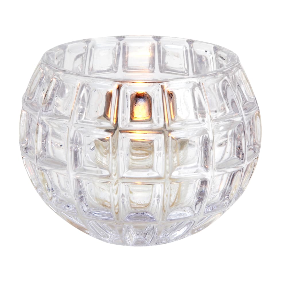 Sterno 80526 Atlas Candle Lamp - 3 1/4"H, Square Textured Glass, Clear