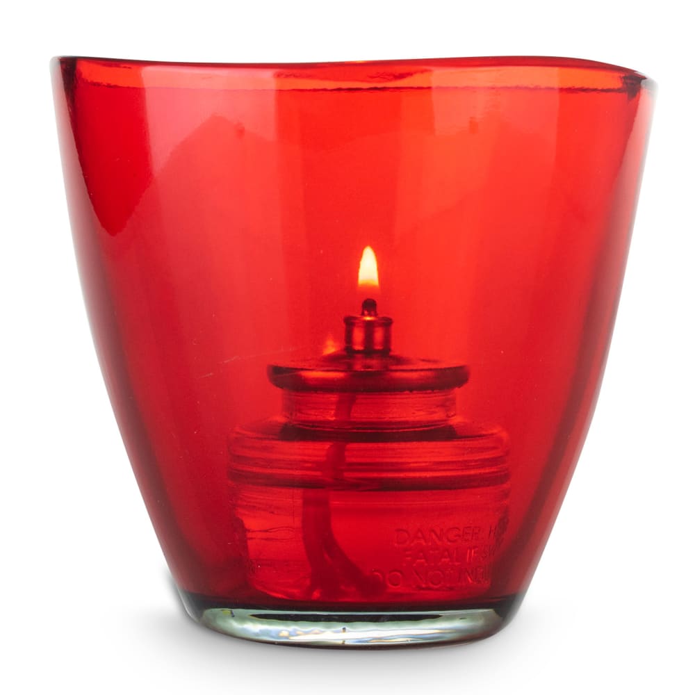 Sterno 80555 Helix Candle Lamp - 3 1/2"H, Glass, Red