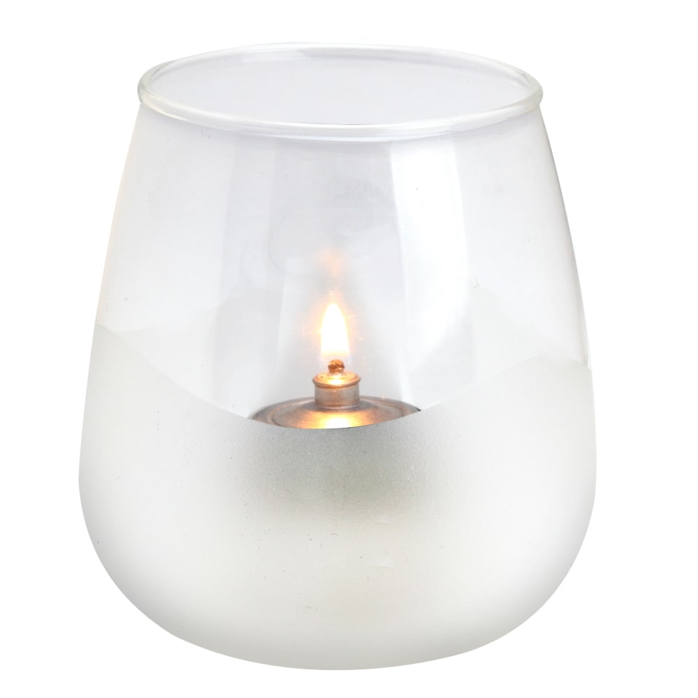 637-80536 Pinot Candle Lamp - 4"H, Glass, Clear w/ Frosted Pattern