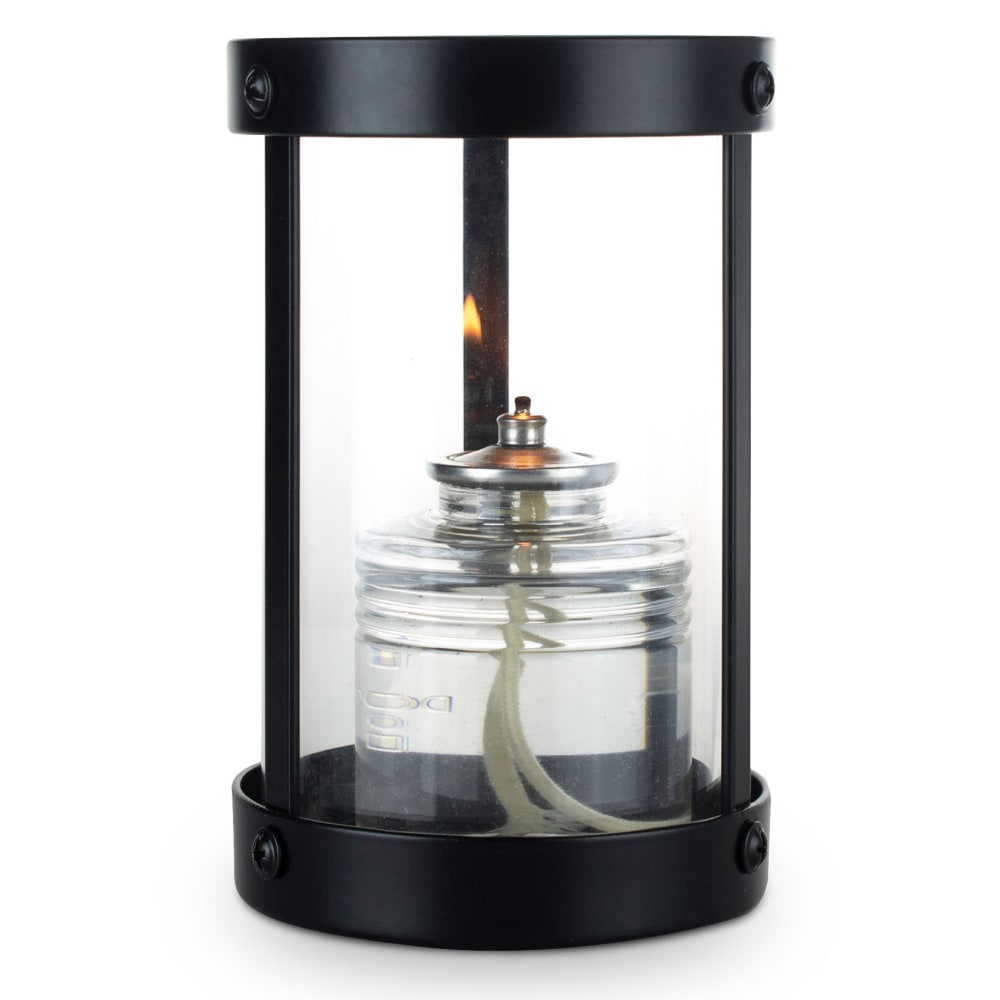 637-80564 Penny Candle Lamp - 3 3/8"D x 5 1/2"H, Clear Glass/Black Metal Frame