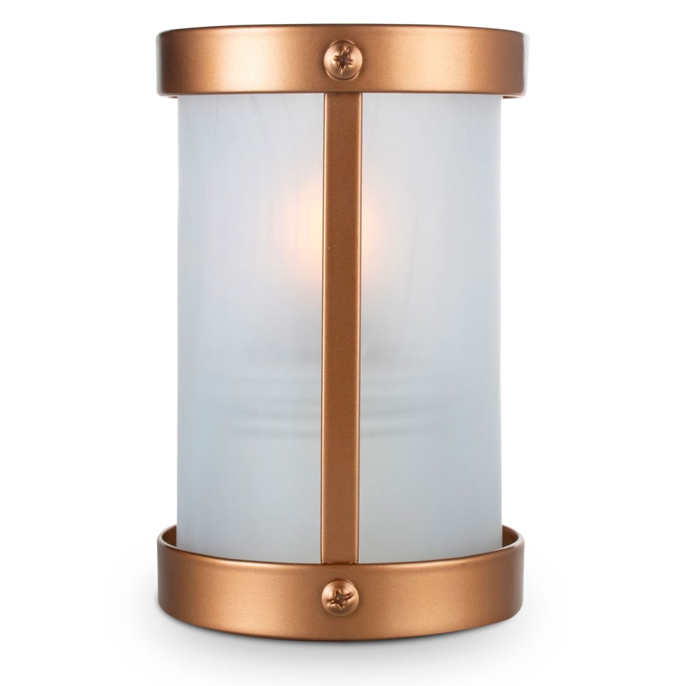 637-80567 Penny LX Candle Lamp - 3 3/8"D x 5 1/2"H, Frosted Glass/Copper Metal Frame