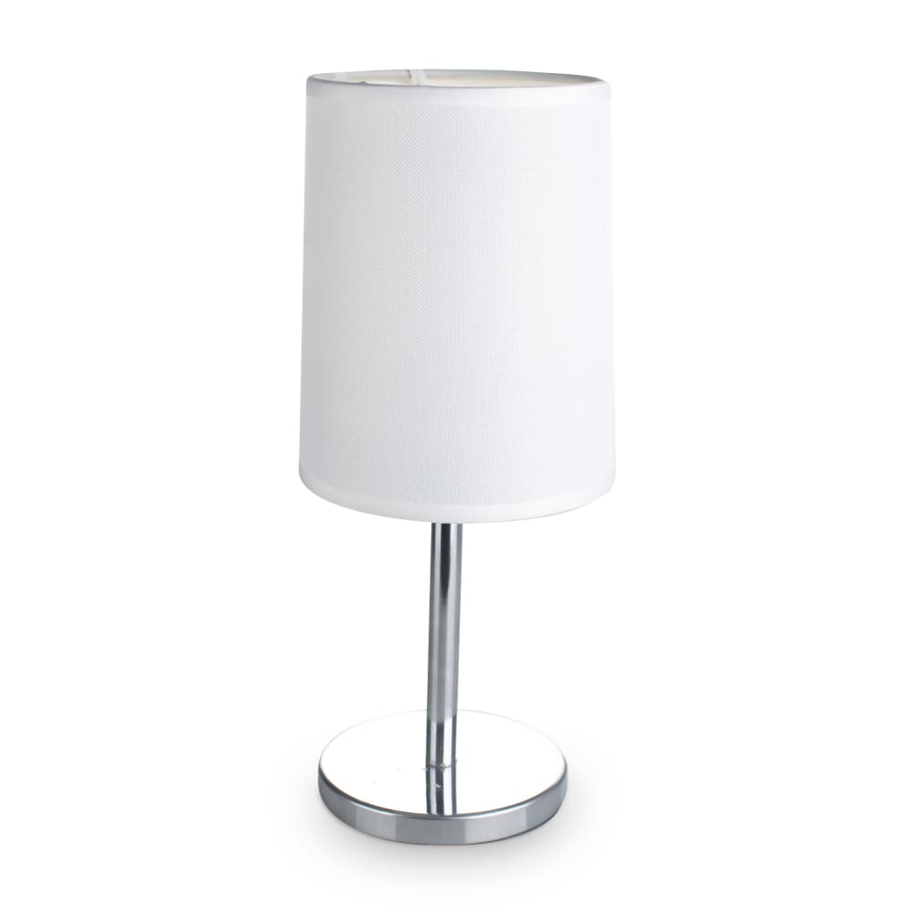 Sterno 80571 Martini Candle Lamp - 4"D x 11"H, White Shade/Polished Silver Metal Base
