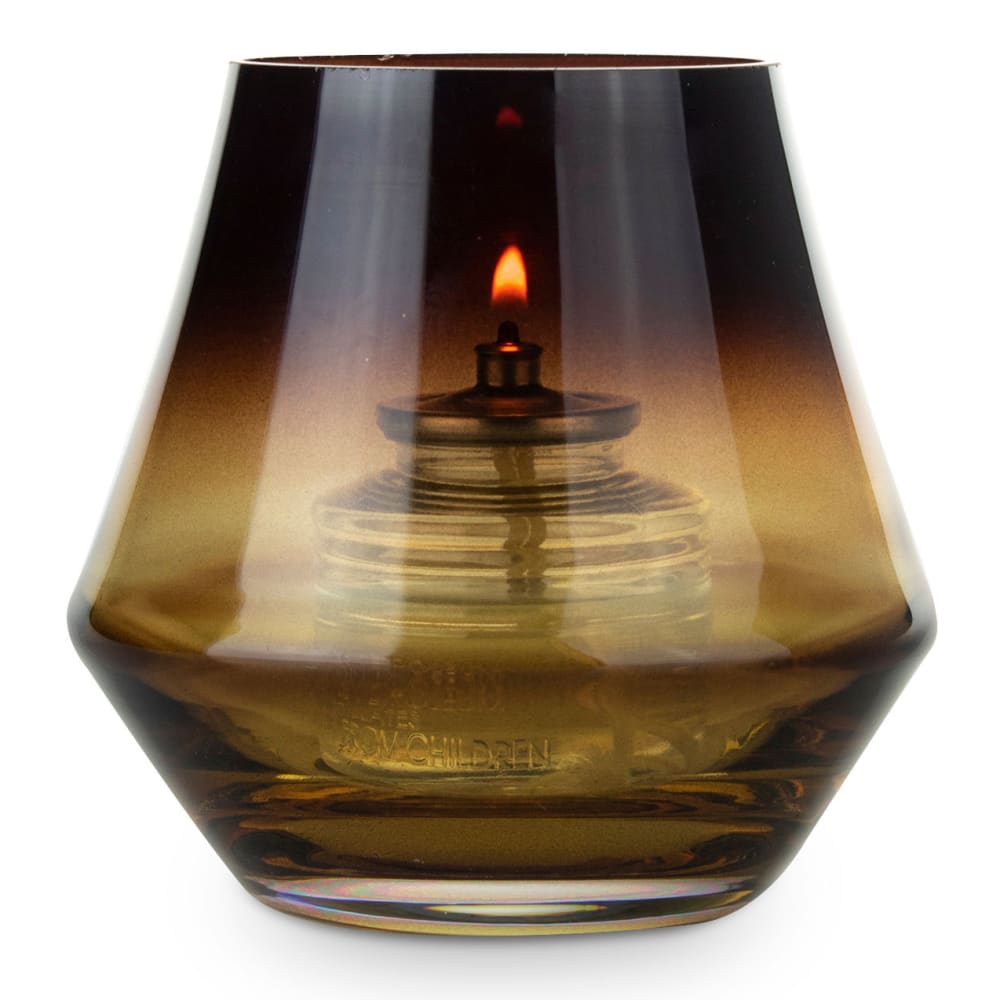 Sterno 80550 Cymbal Candle Lamp - 4"D x 4"H, Glass, Amber