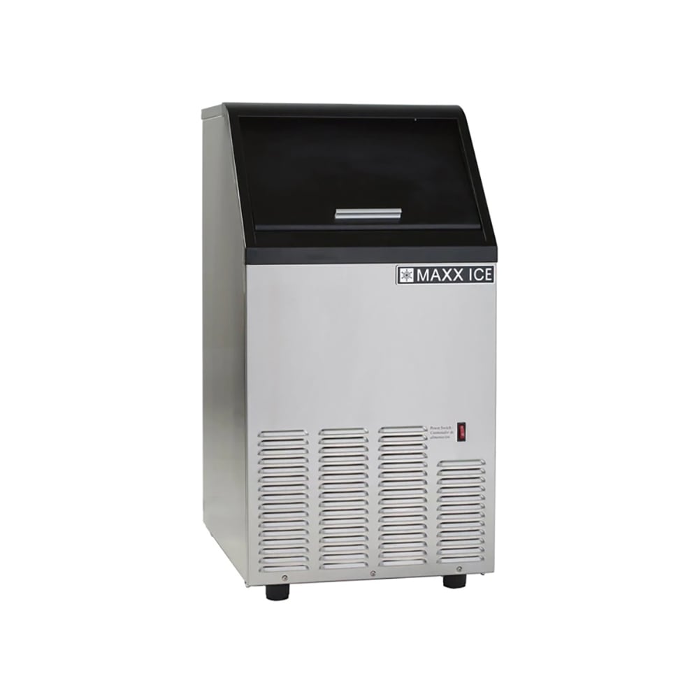 Maxx Ice MIM75 16 7/10"W Bullet Cube Undercounter Ice Machine - 75 lbs/day, Air Cooled, Gravity Drain, 115v