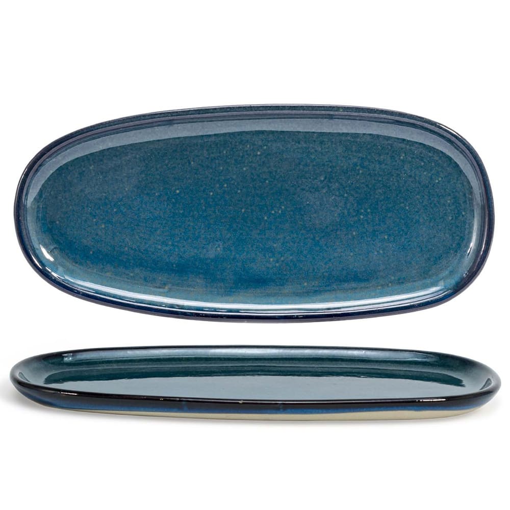 872-DSP037BLP23 Oval Artefact® Plate - 11" x 5", Porcelain, Indigo