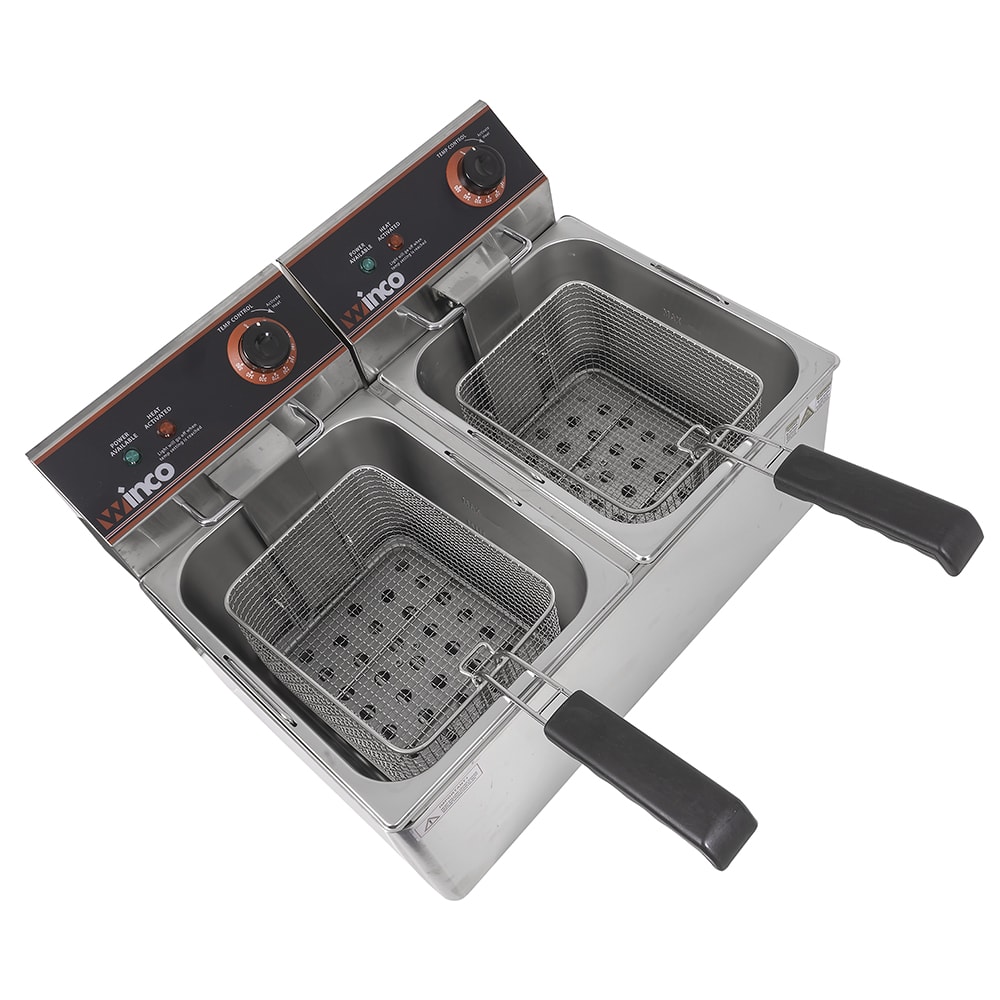 Winco EFT32 Countertop Electric Fryer (2) 16 lb Vats, 120v