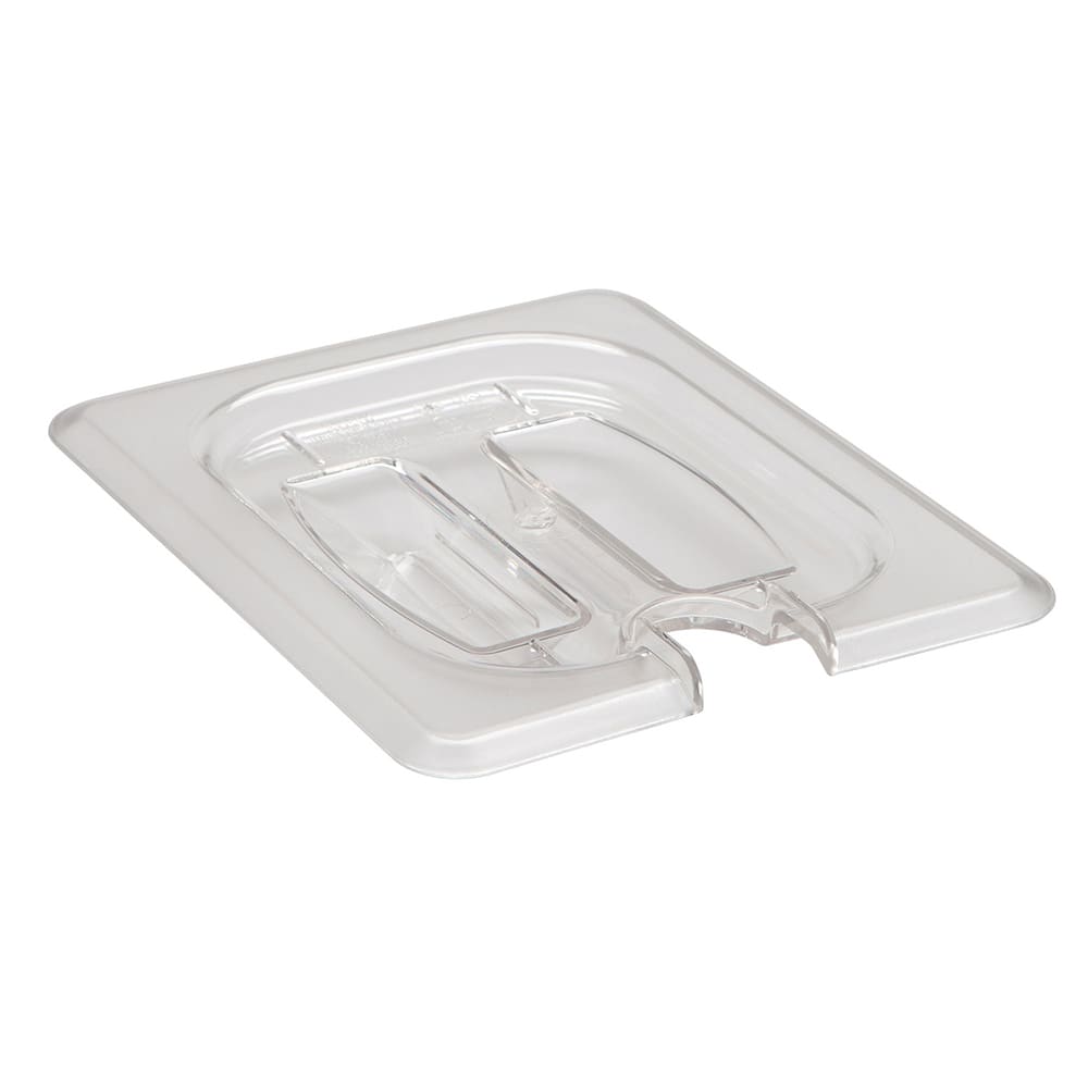 144-80CWCHN135 Camwear® 1/8 Size Notched Food Pan Cover w/ Handle - Polycarbonate, Clear
