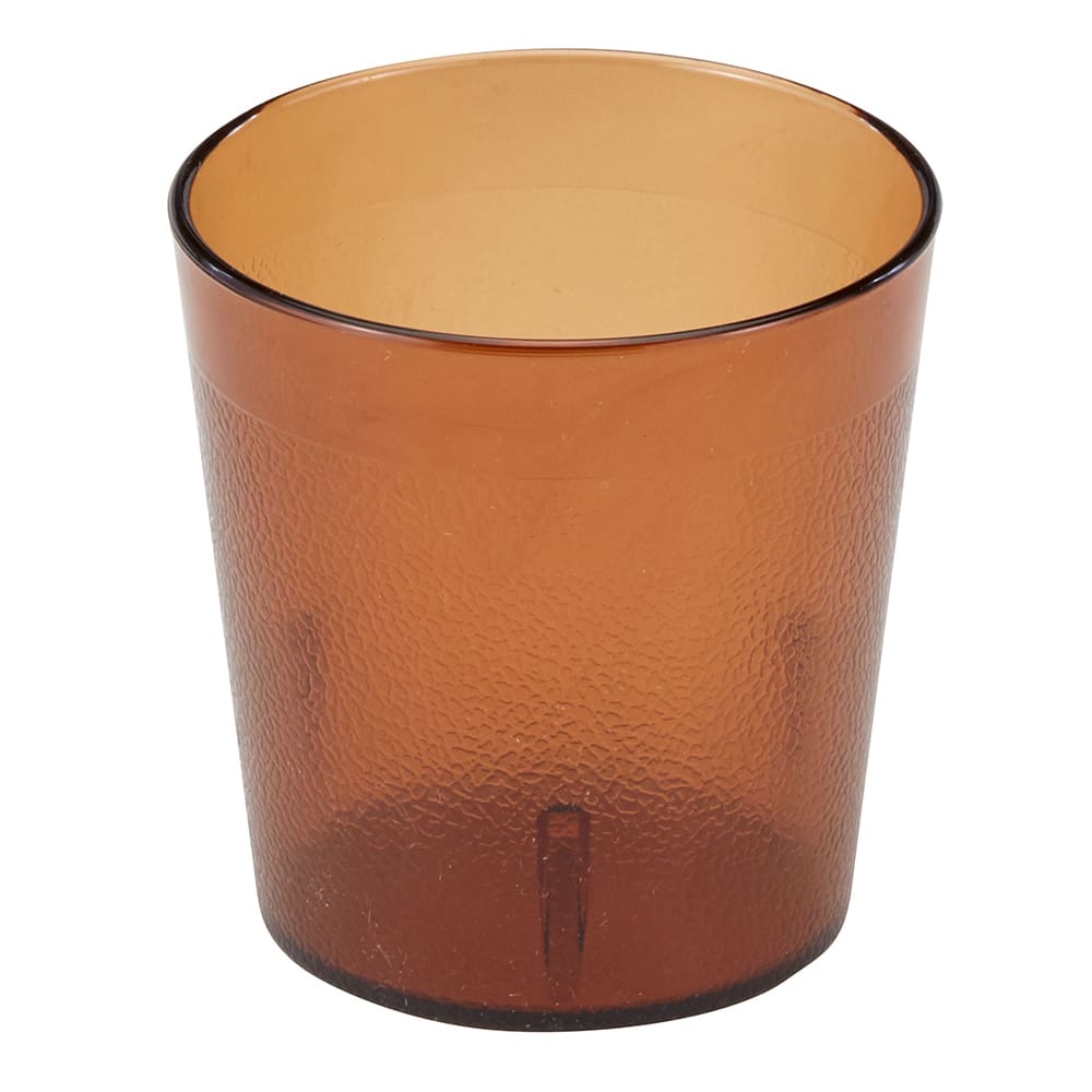 144-900P153 9 7/10 oz Amber Textured Plastic Tumbler