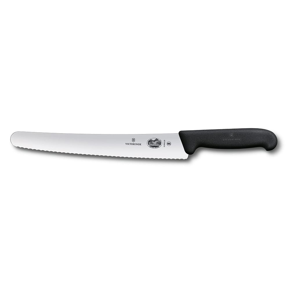Victorinox - Swiss Army 5.2933.26 Serrated Bread Knife w/ 10 1/4" Blade, Black Fibrox® Pro Handle