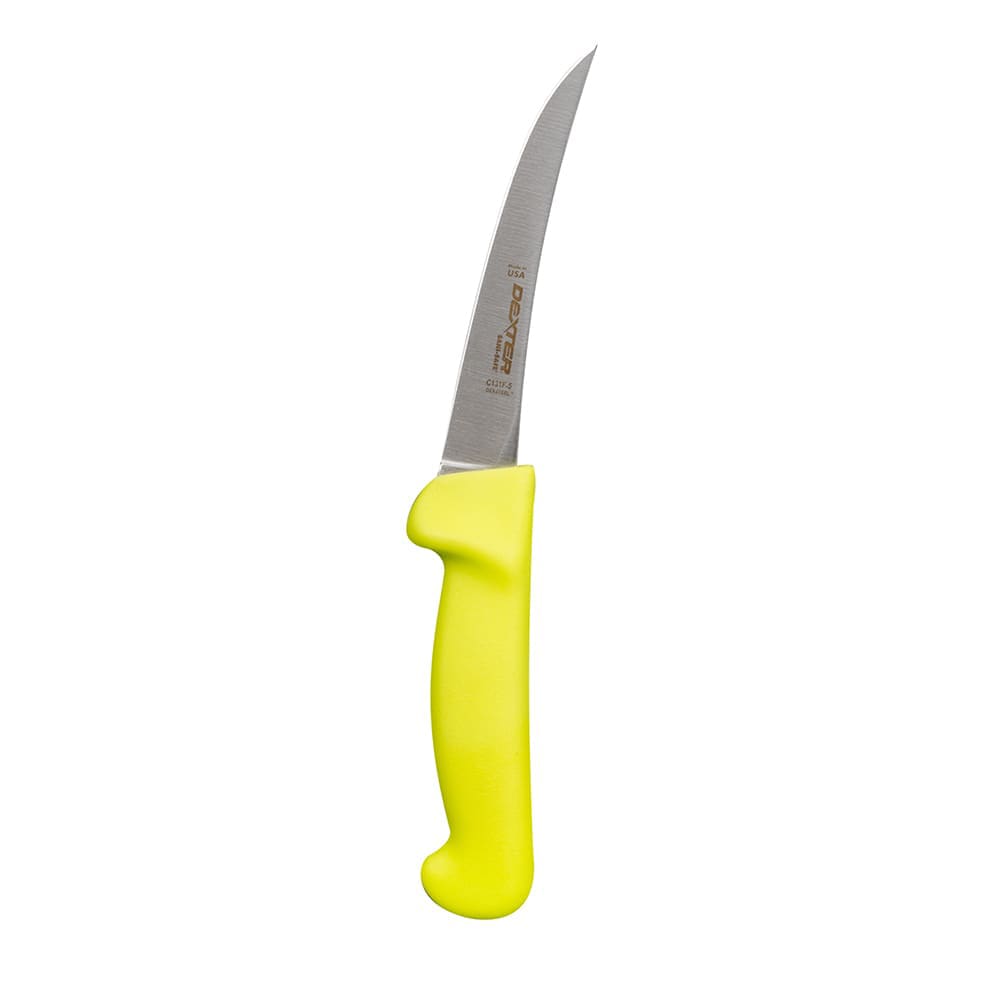 Dexter Russell C131F-5 SANI-SAFE® 5" Boning Knife w/ Polypropylene Bright Yellow Handle, Carbon Steel