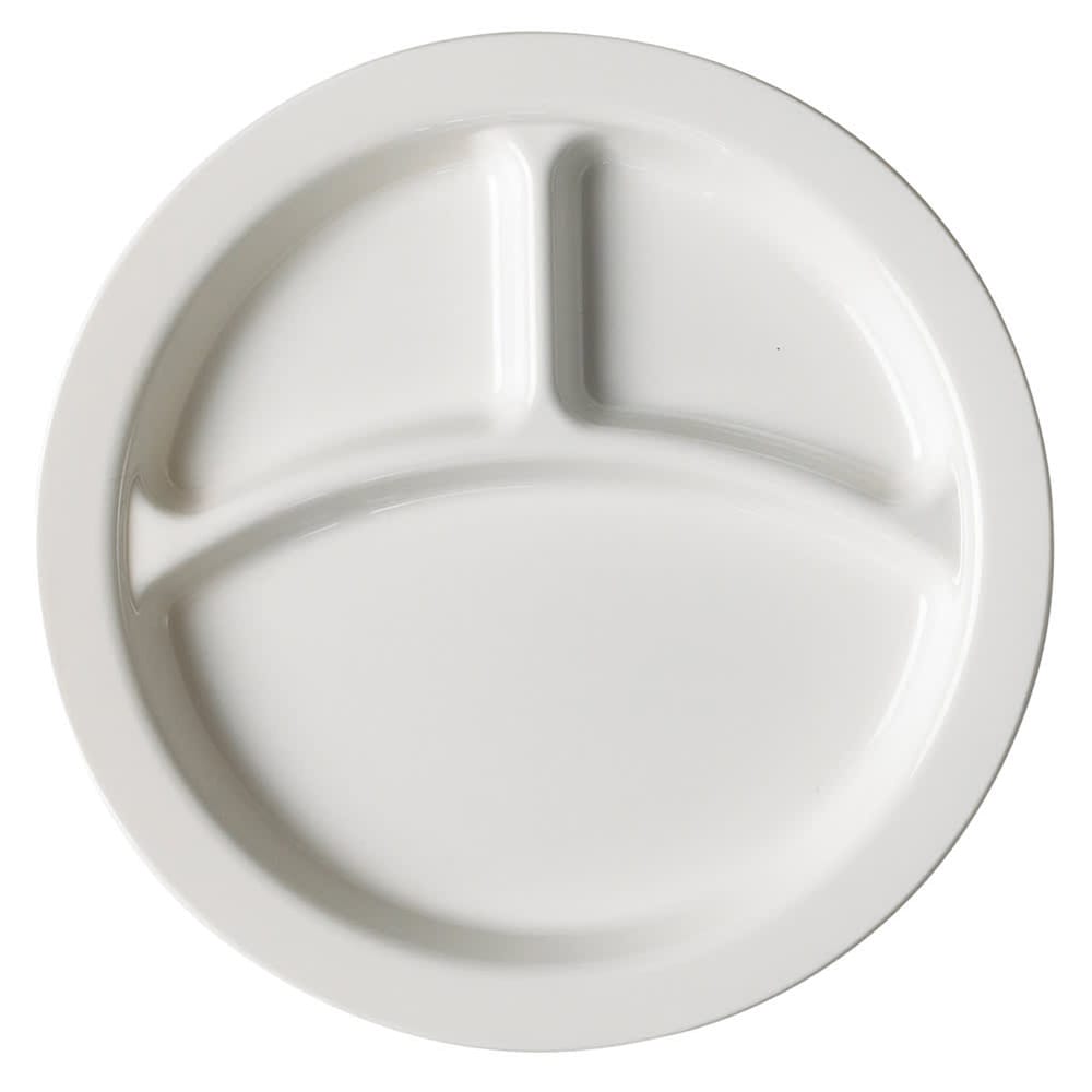 144-93CW148 9" Round Plastic Dinner Plate, White