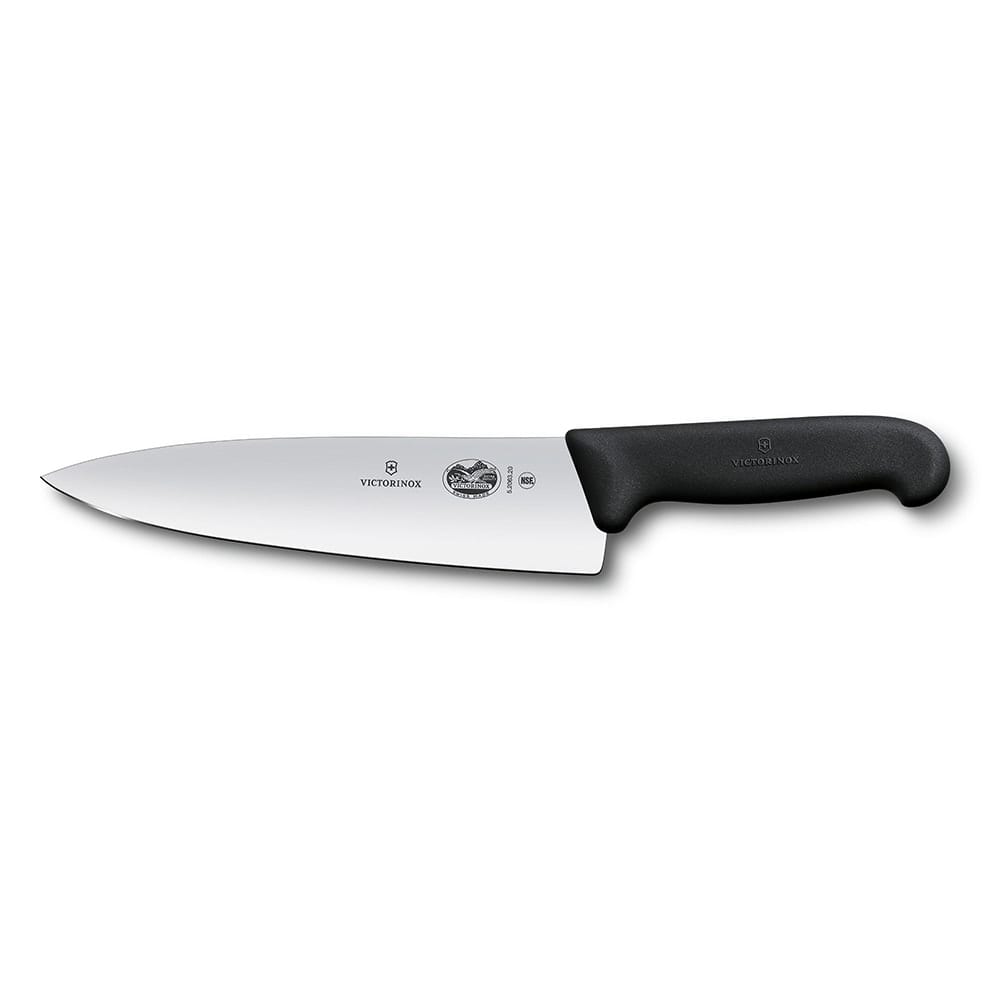 Victorinox - Swiss Army 5.2063.20-X4 Chef's Knife w/ 8" Blade, Black Fibrox® Nylon Handle