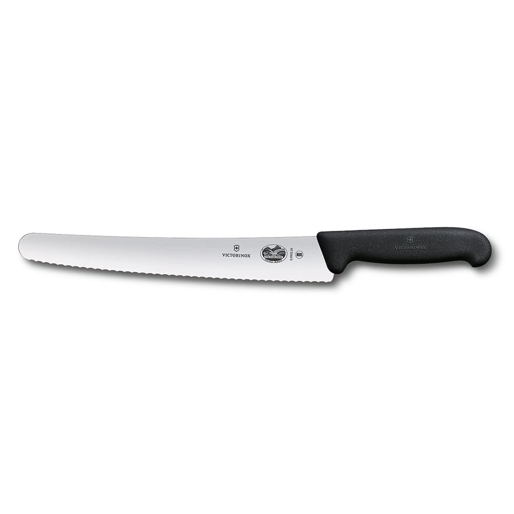 Victorinox - Swiss Army 5.2933.26-X10 Serrated Bread Knife w/ 10 1/4" Blade, Black Fibrox® Nylon Handle