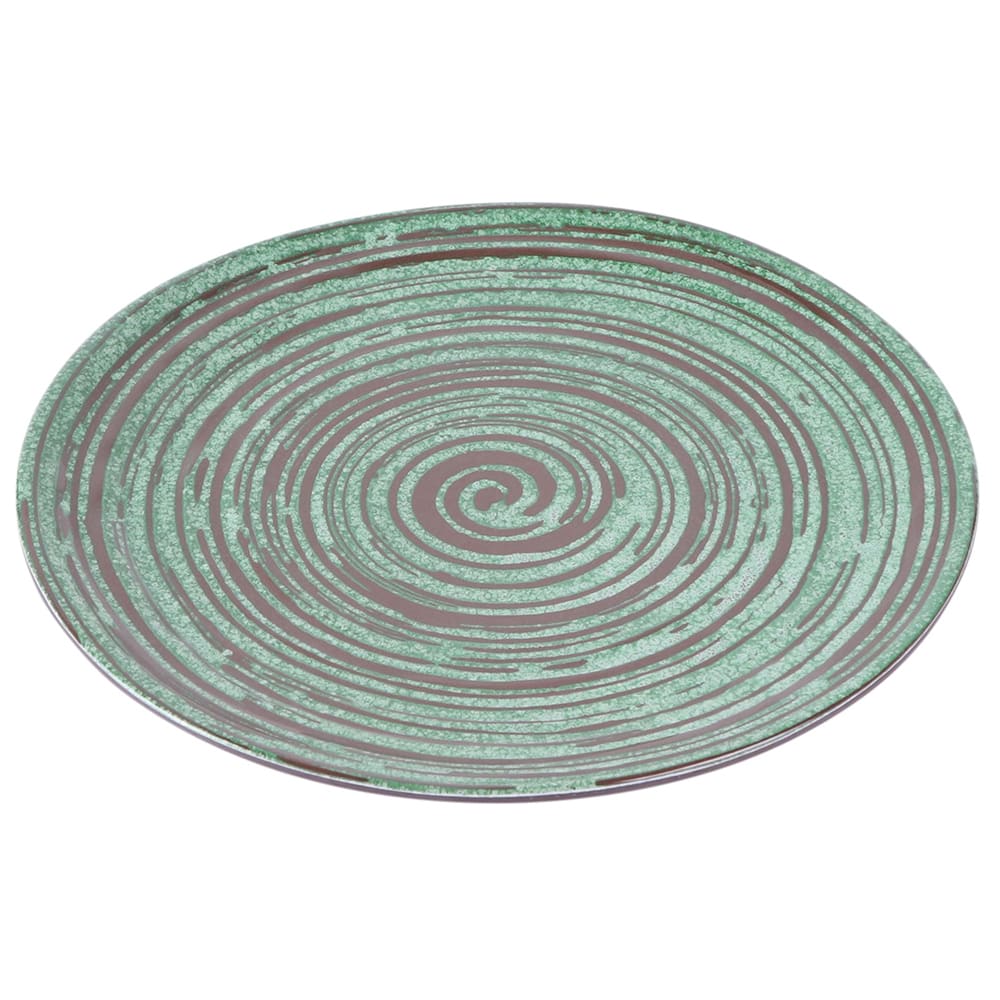 701-B399088SDG 8 3/4" Round Plastic Dinner Plate, Stardust Green