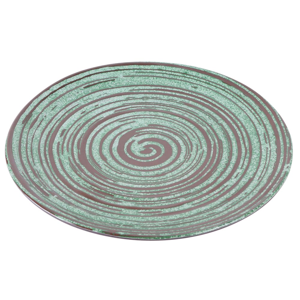 701-B399106SDG 10 1/2" Round Plastic Dinner Plate, Stardust Green