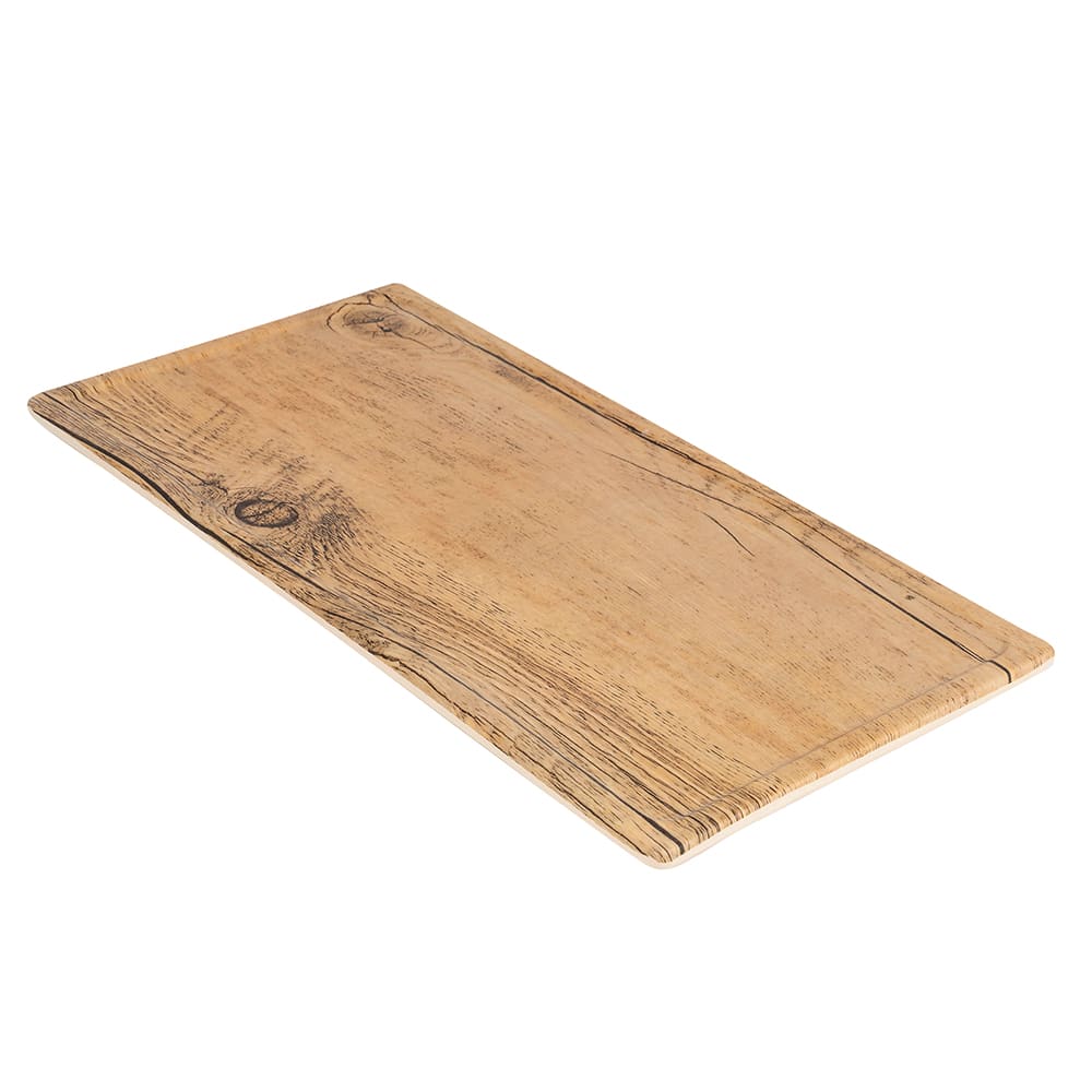 284-SB1472OW Rectangular Melamine Serving Board - 14" x 7", Faux Oak Wood