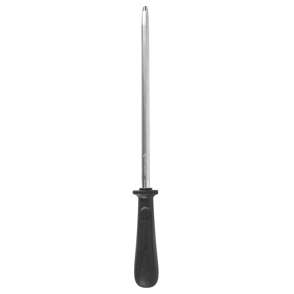 037-40687 9" Sharpening Steel w/ Continental Cut, Loose Ring, Black Handle