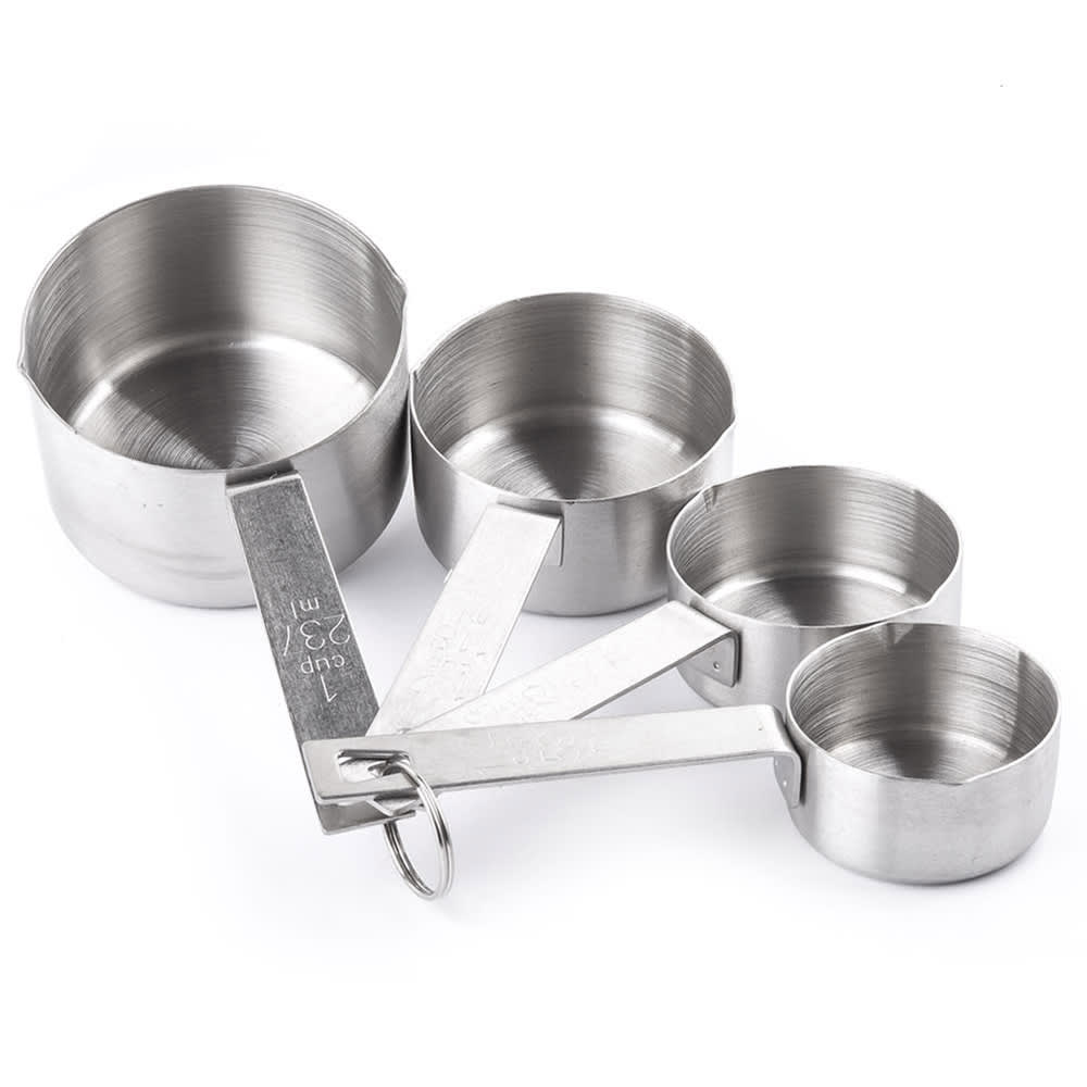 Tablecraft 725 4 Piece Measuring Cup Set, Stainless Steel
