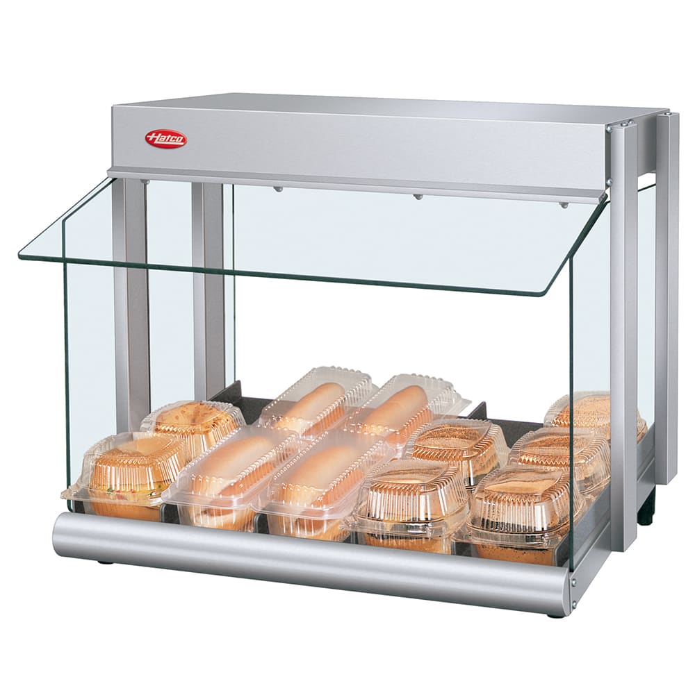 042-GRHW1SGS Glo-Ray Display Warmer, Slanted Heated Base, Sneeze Guard, 820 Watts