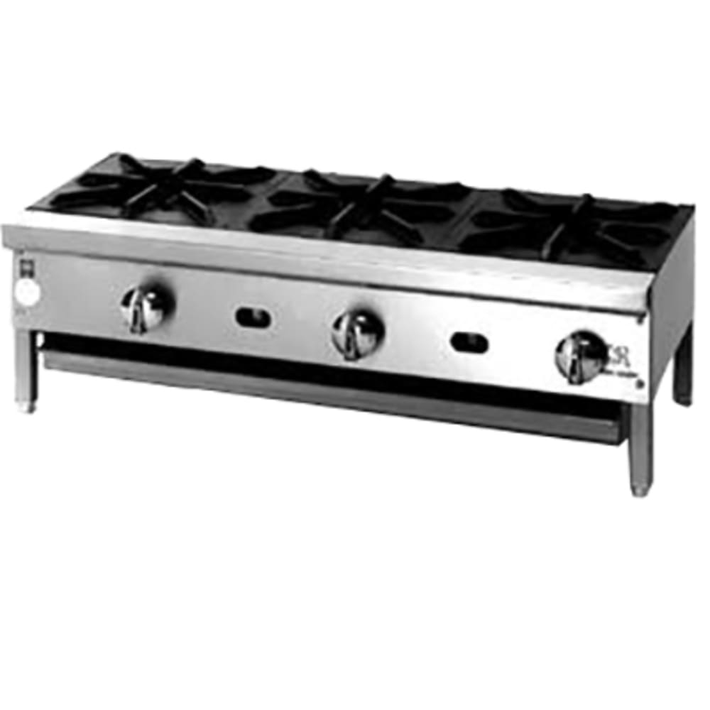 532-JHP448NG 48" Gas Hotplate w/ (4) Burners & Manual Controls, Natural Gas