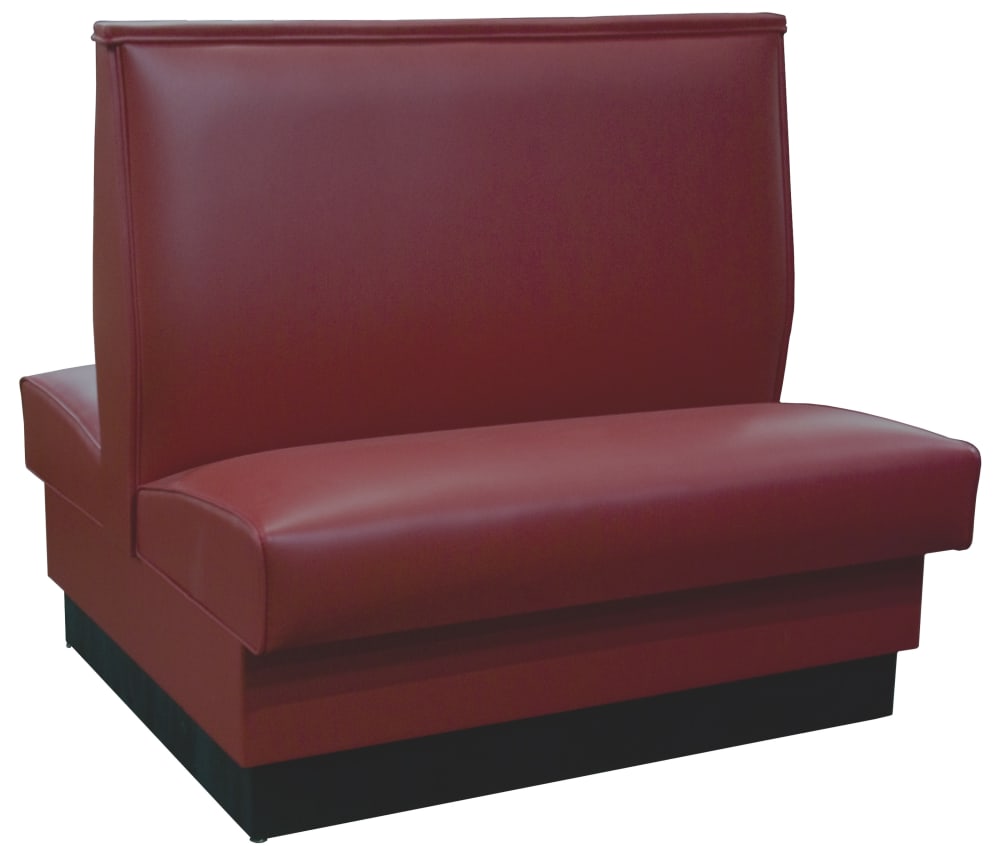 336-QAD42GR4SR Double Restaurant Booth - Smooth Back, Fully Upholstered, 42" x 46", San...