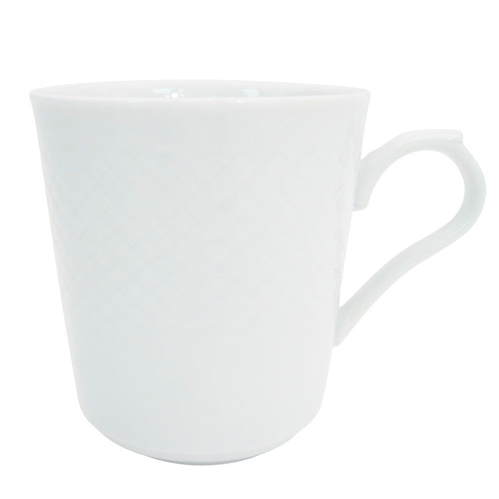 CAC BST17 8 oz Boston Mug - Embossed Porcelain, Super White