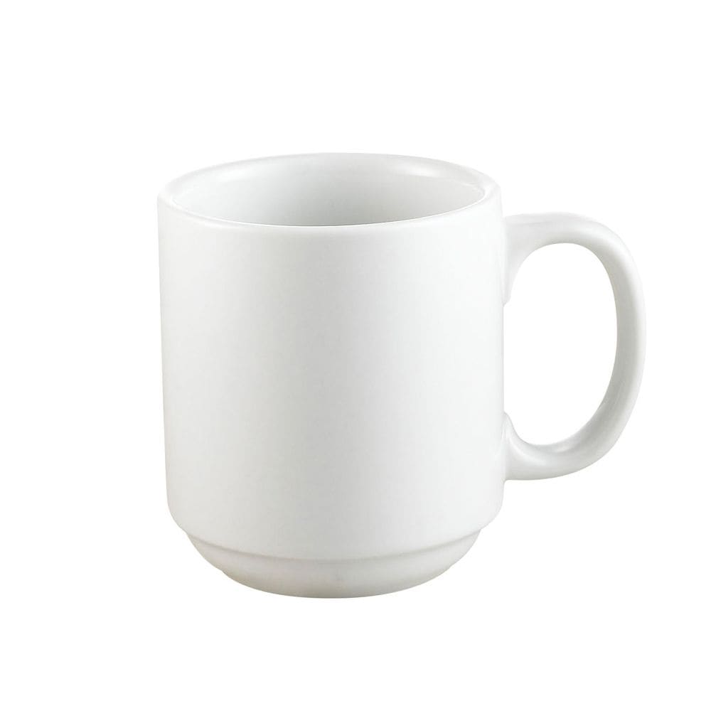 CAC PRM10P 10 oz Prime Mug - Stacking, Porcelain, Super White