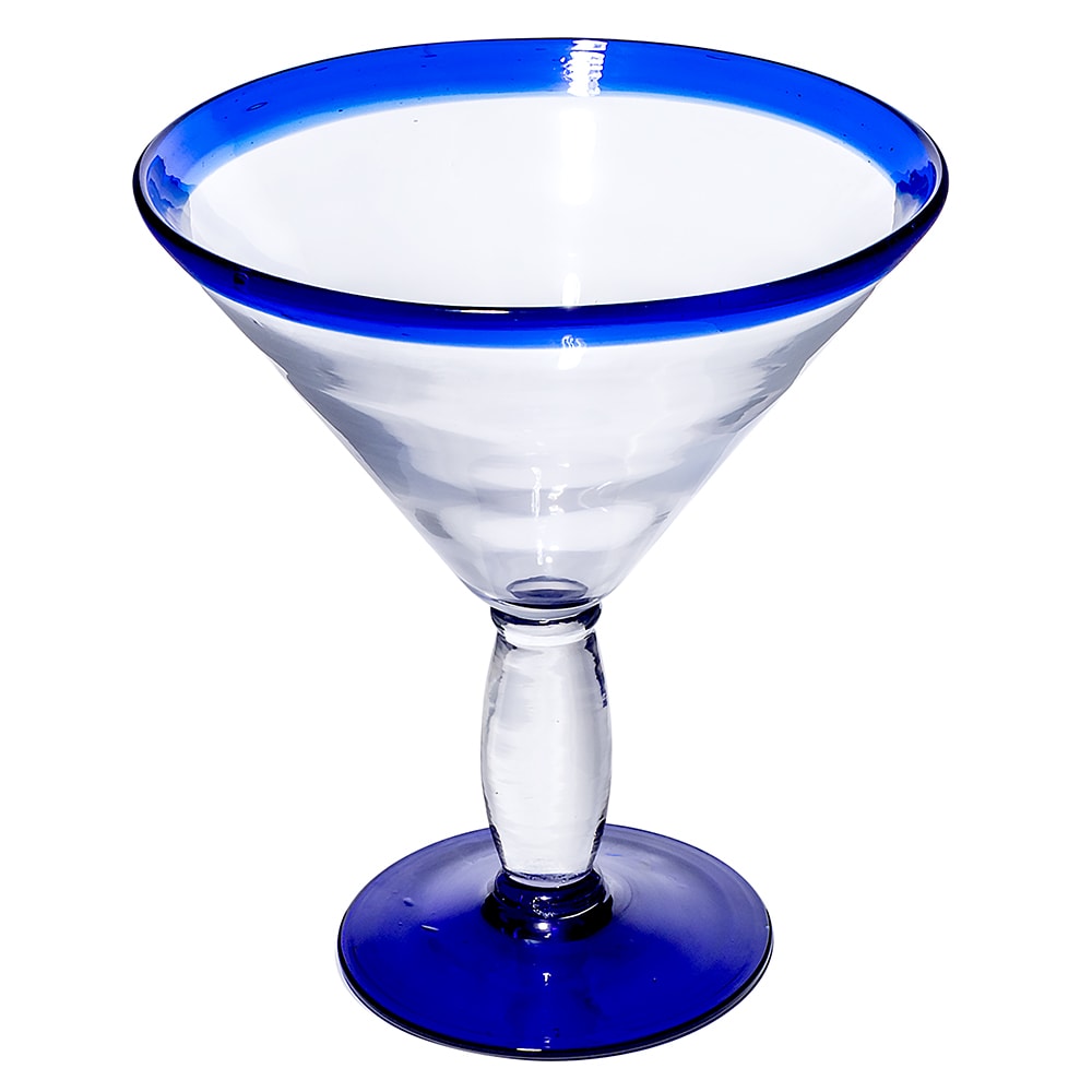 25oz Jumbo Plastic Martini Glass Caribbean Blue