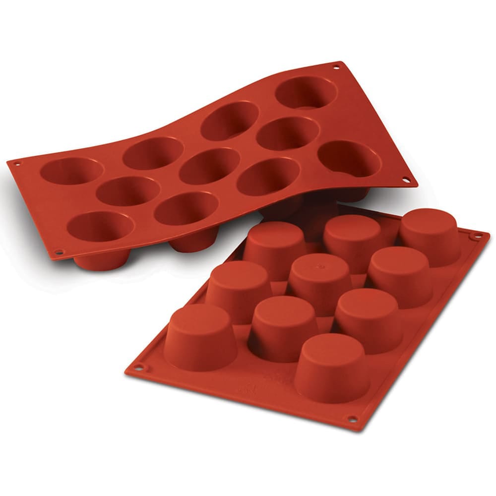 Louis Tellier SF022 Mini Muffin Mold w/ 11 Sections - Silicone, Red