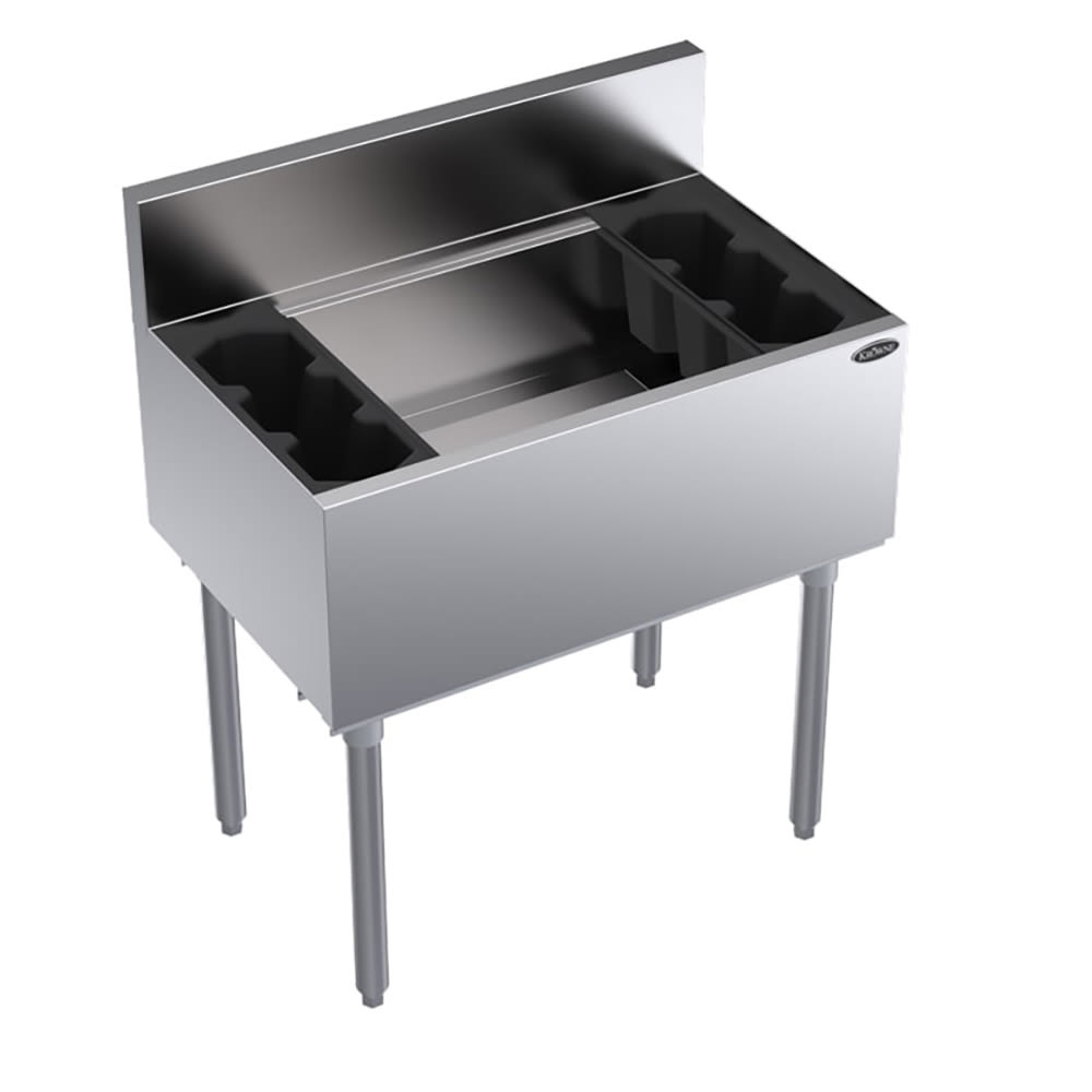 381-KR1830 30" Royal Series Cocktail Station w/ 92 lb Ice Bin, Stainless Steel
