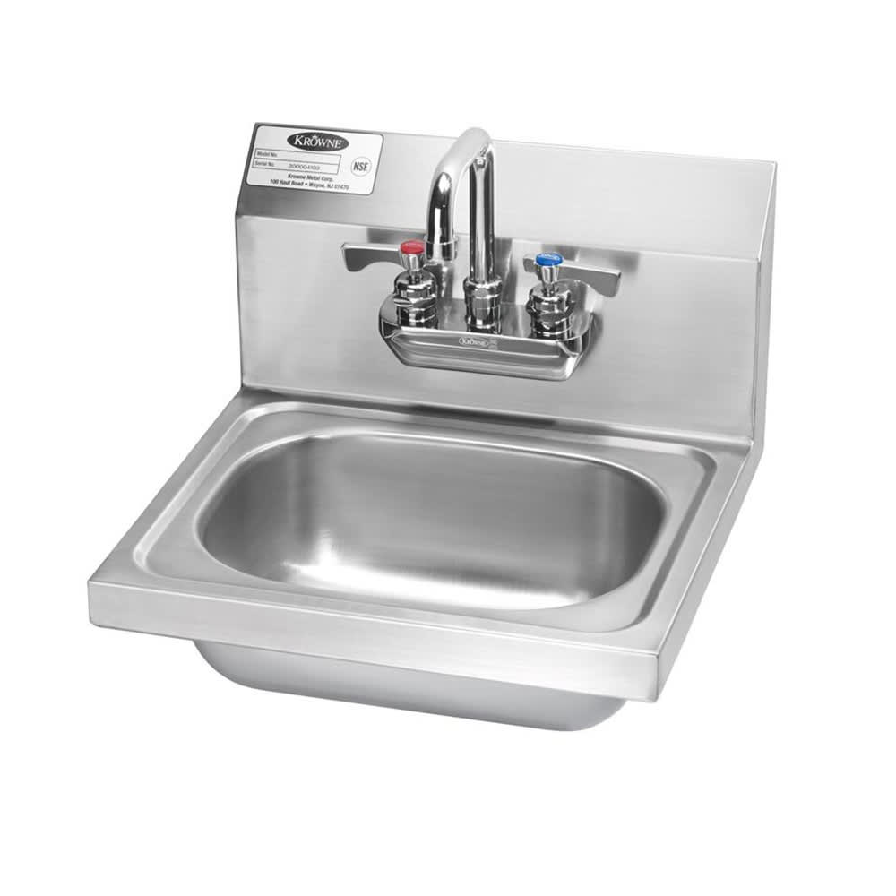 381-HS22 Wall Mount Commercial Hand Sink w/ 14"L x 10"W x 6"D Bowl, Gooseneck Fauc...