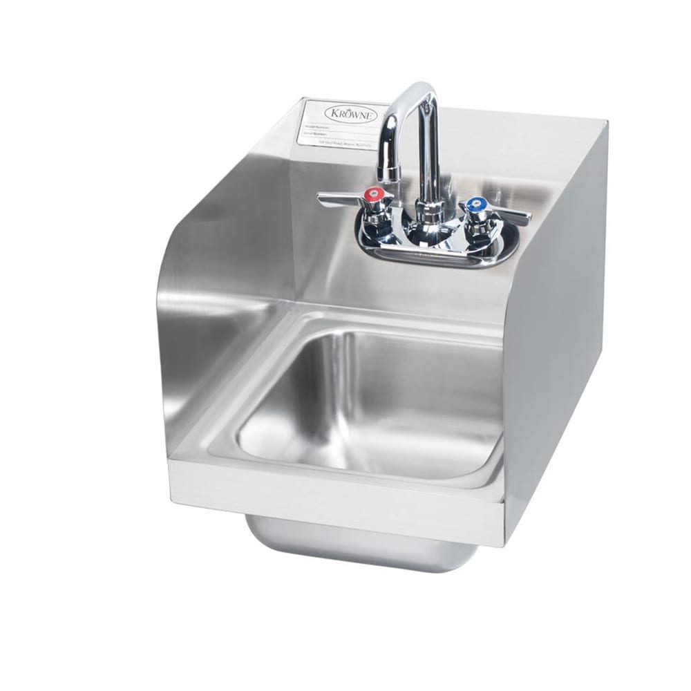 381-HS30L Wall Mount Commercial Hand Sink w/ 9 3/4"L x 11 3/4"W x 5"D Bowl, Side S...
