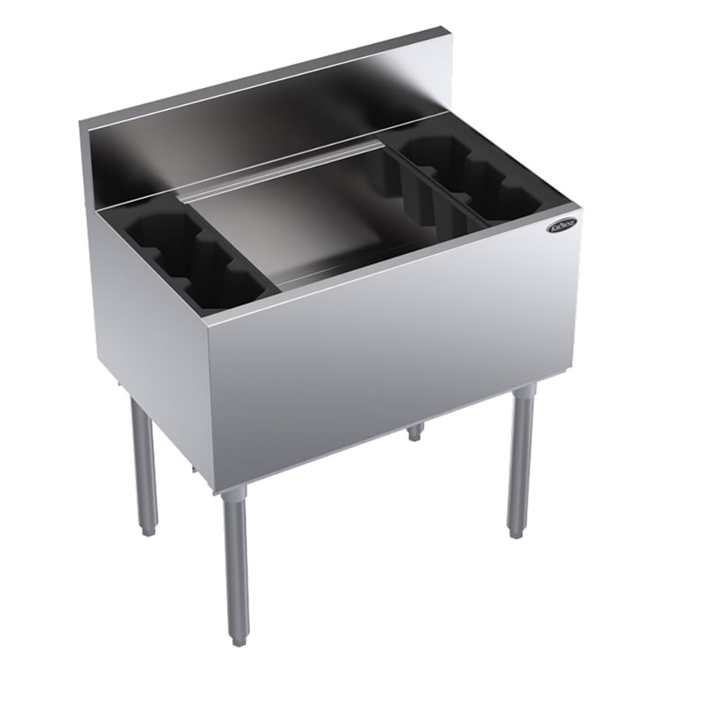 381-KR1830DP 30" Royal Series Cocktail Station w/ 122 lb Ice Bin, Stainless Steel