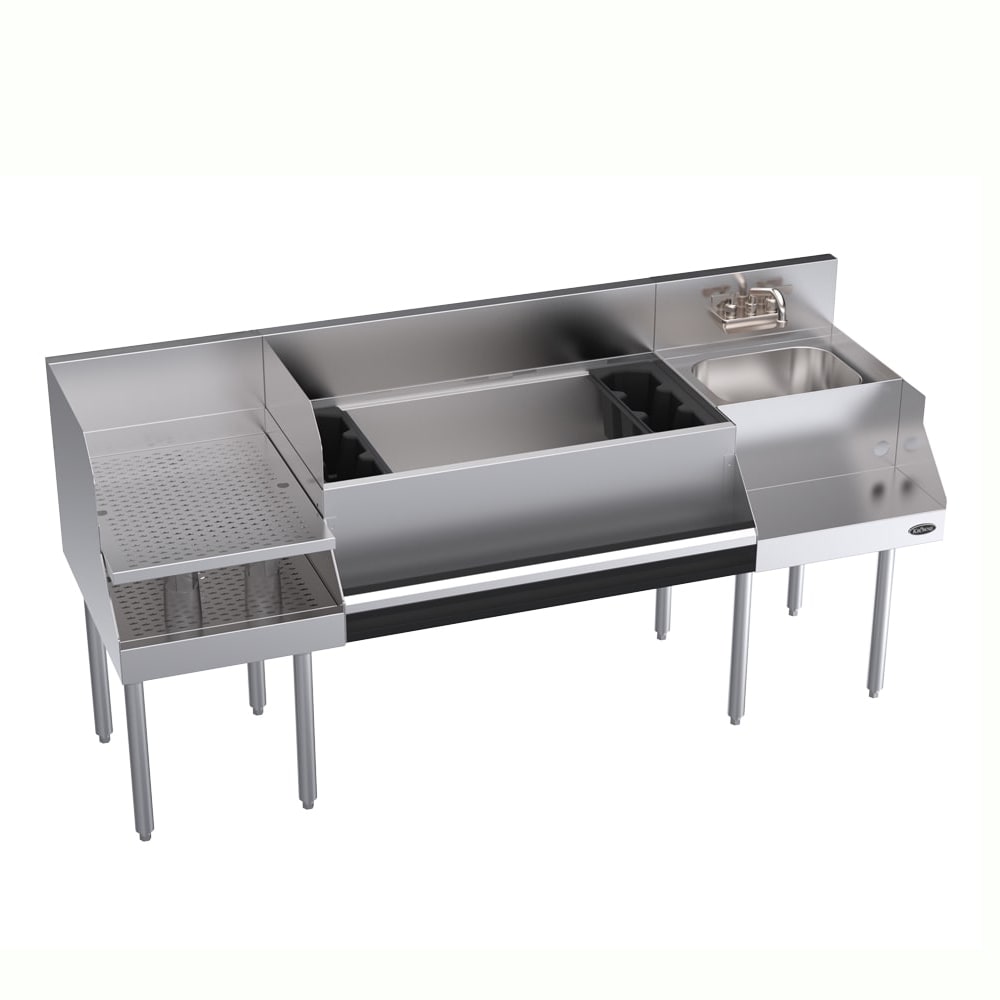 381-KR18W72B10 72" Royal 1800 Series Cocktail Station w/ 110 lb Ice Bin, Stainless Steel