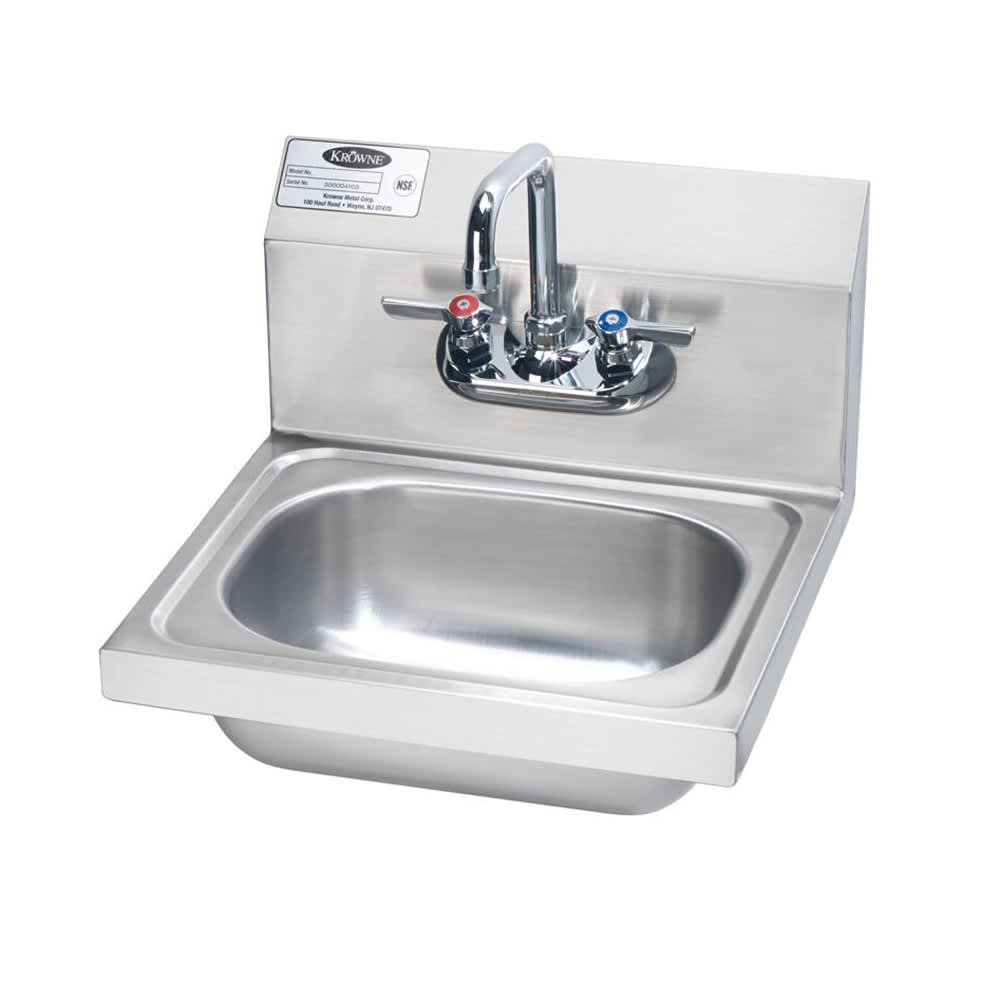 381-HS2L Wall Mount Commercial Hand Sink w/ 12 1/2"L x 9 3/4"W x 5 7/8"D Bowl, Low...
