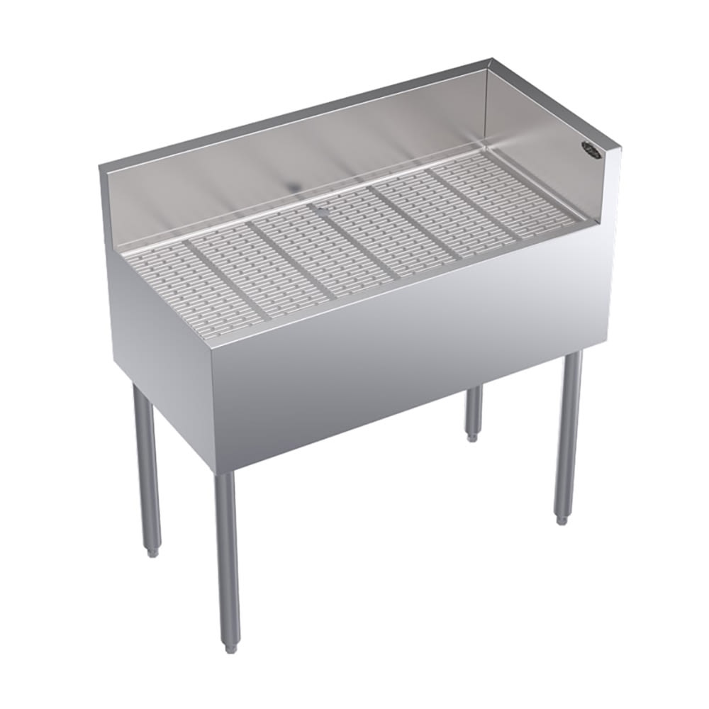 381-KR18C36R Under Bar Freestanding Drainboard - 6 1/2" Back Splash on Rear/Right, 36"...
