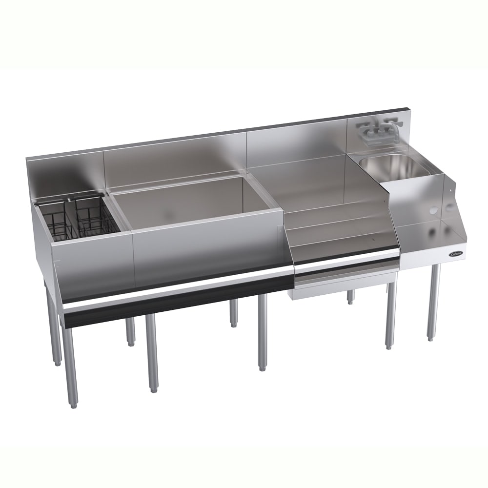381-KR18W66E10 66" Royal 1800 Series Cocktail Station w/ 92 lb Ice Bin, Stainless Steel