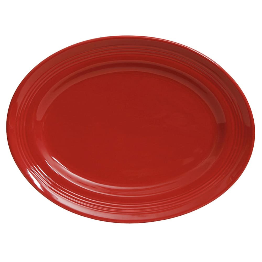 424-CQH136 13 3/4" x 10 1/2" Oval Concentrix®© Platter - Ceramic, Cayenne