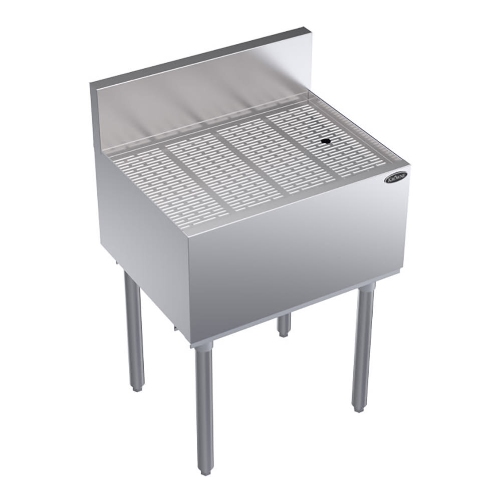 381-KR18GS24 Under Bar Freestanding Drainboard - 6 1/2" Back Splash, 24" x 19"